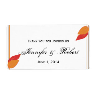 Etiqueta Rótulo da Garrafa de Água Folha Dourada e Prugada