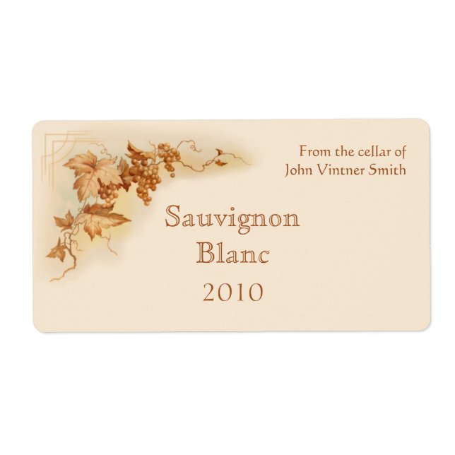 Etiqueta Rótulo da garrafa de vinho (Frente)
