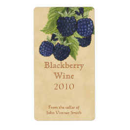 Etiqueta Rótulo da garrafa de vinho Blackberry