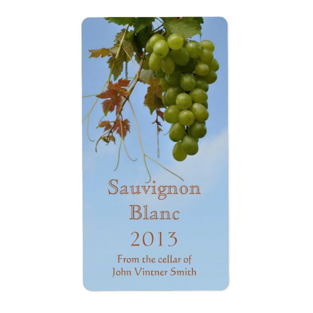 Etiqueta Rótulo da garrafa de vinho branco (Frente)