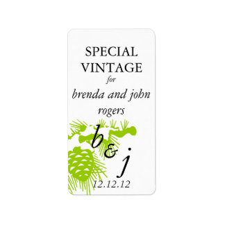 Etiqueta Rótulo da garrafa de vinho casamento no inverno ve