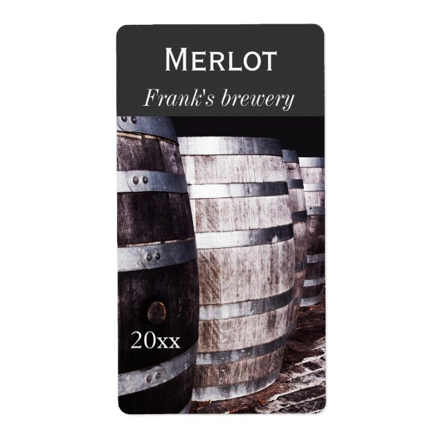 Etiqueta Rótulo da garrafa de vinho de carvalho (Frente)