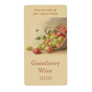 Etiqueta Rótulo da garrafa de vinho de Gooseberry