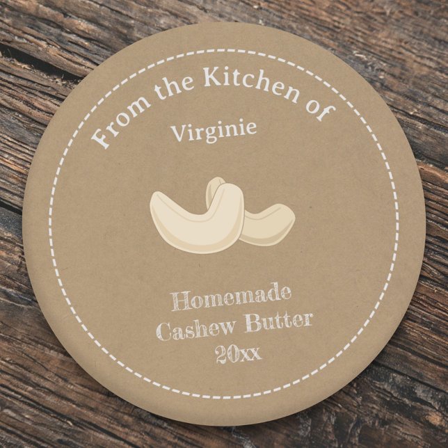 Etiqueta Rótulo da Manteiga Rustic Cashew (Rustic Cashew Butter Label Sticker)