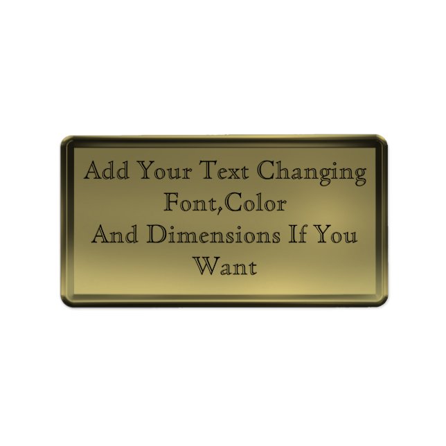 Etiqueta Rótulo da Placa do ouro (Frente)