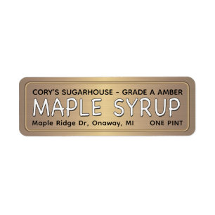 Etiqueta RÓTULO DA SERINGA MAPLE Metálico Dourado na borda