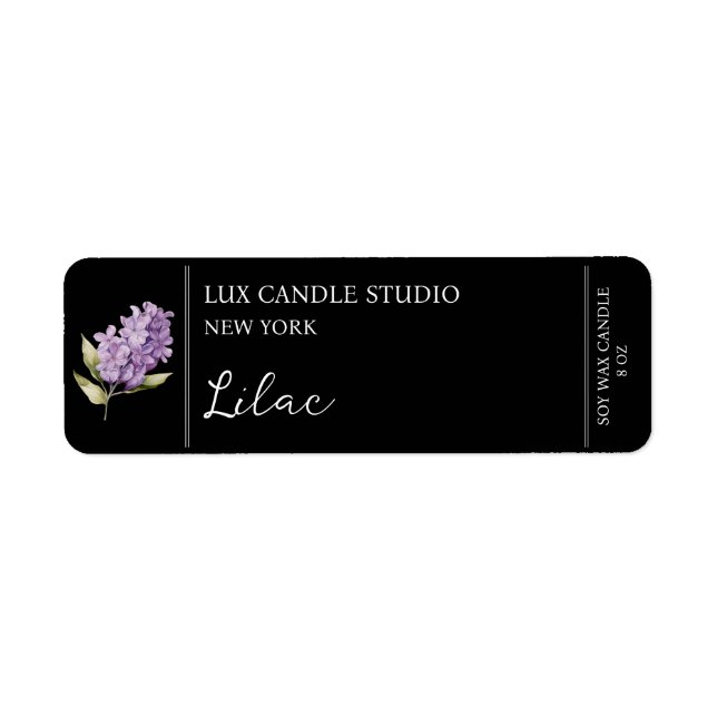 Etiqueta Rótulo da Vela Lilac (Frente)