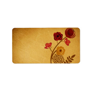 Etiqueta Rótulo das flores da vindima