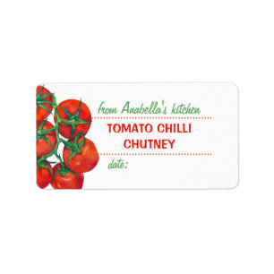 Etiqueta Rótulo das reservas de cozinha de tomate vermelho