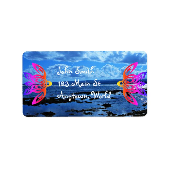 Etiqueta Rótulo das Tartarugas Honu Havaianas (Frente)