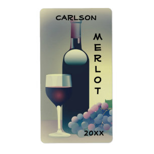 Etiqueta Rótulo das Uvas de Vidro de Garrafa
