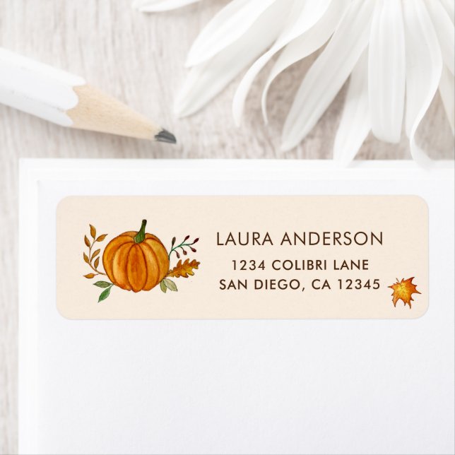 Etiqueta Rótulo de Abóbora de outono (Insitu)