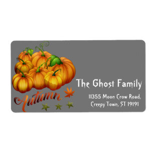 Etiqueta Rótulo de Abóbora Fantasmas Personalizados do Ha