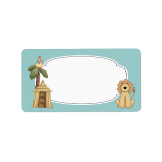 Etiqueta Rótulo de Animais Safari Selva