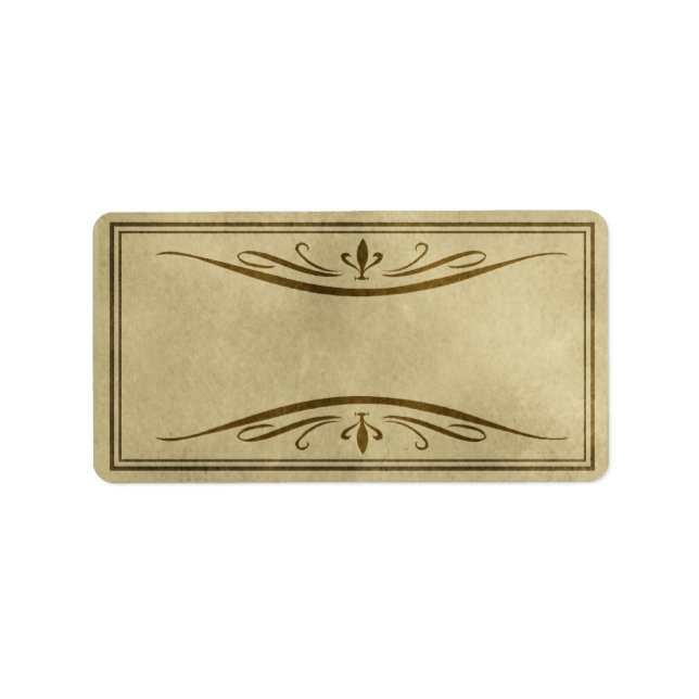 Etiqueta Rótulo de Apothecary Floreado Médio (Frente)