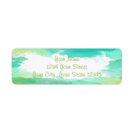 Etiqueta Rótulo de Aquarela Verde