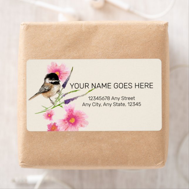 Etiqueta Rótulo de Arte em Branco Chickadee (Insitu)