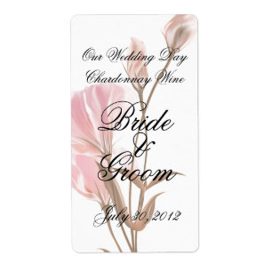 Etiqueta Rótulo de Avery Vinho de Casamento de Flor Rosa