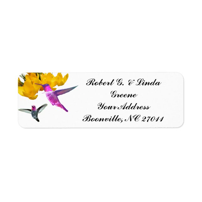 ETIQUETA RÓTULO DE AVES HUMMINGBIRDS (Frente)