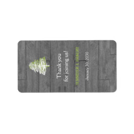 Etiqueta Rótulo de Balão de Casamento de Madeira de Barão R