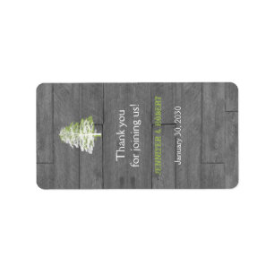 Etiqueta Rótulo de Balão de Casamento de Madeira de Barão R