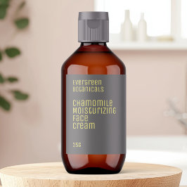 Etiqueta rótulo de beleza minimalista - cinza e amarelo