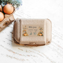 Etiqueta Rótulo de Cartonagem de Ovos de Script Russo de Ou