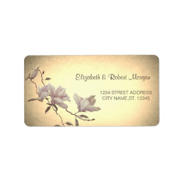 Etiqueta Rótulo de casamento Flor Vintage Rústica, Magnólia