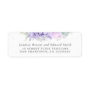 Etiqueta Rótulo de Casamento Floral Dusty Purple