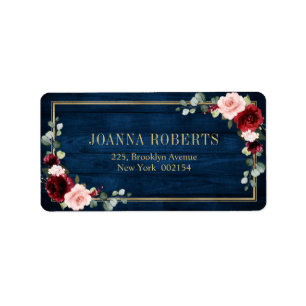 Etiqueta Rótulo de Casamento Geométrico Floral com Blush