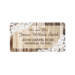 Etiqueta Rótulo de Casamento Ocidental para Madeira Rústica