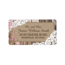 Etiqueta Rótulo de Casamento Russo de Madeira e Lavanda