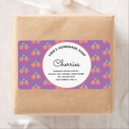 Etiqueta Rótulo de Cereja para Empresas de Soap Homemade