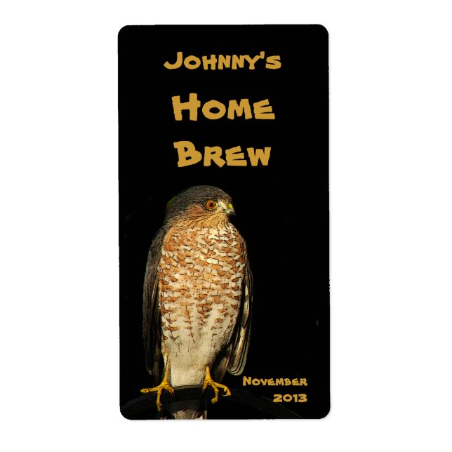 Etiqueta Rótulo de Cerveja do Hawk brilhante Sharp (Frente)