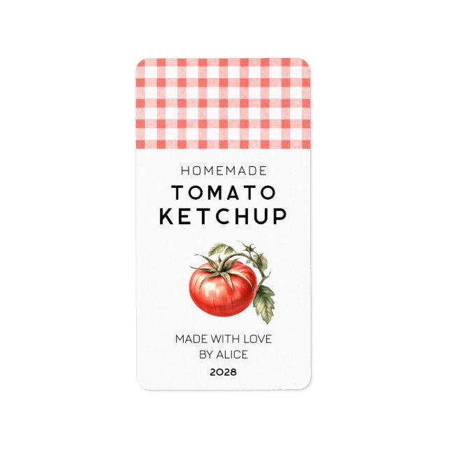 Etiqueta Rótulo de conserva de Ketchup de tomate caseiro (Frente)