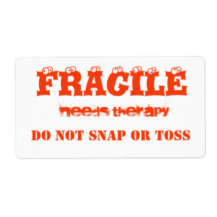 Etiqueta Rótulo de cor laranja frágil