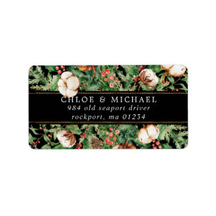 Etiqueta Rótulo de Correio Botânico Rustic Winter