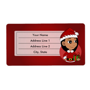 Etiqueta Rótulo de desenho animado da menina de Natal