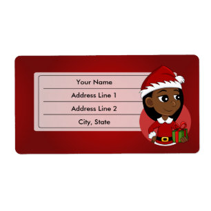 Etiqueta Rótulo de desenho animado da menina de Natal