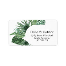 rótulo de design boho aquarela de selva
