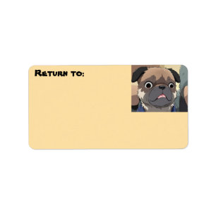 Etiqueta rótulo de devolução pug