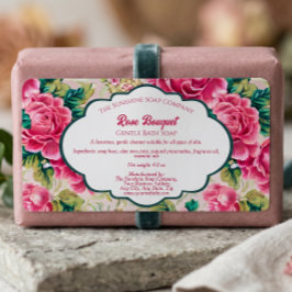 Etiqueta Rótulo de Embalagem de Sabonete Bouquet de Rosas