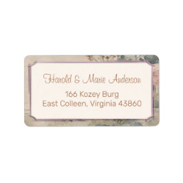 Etiqueta Rótulo de Endereço Antiquado Elegante com Quadro