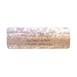 Etiqueta Rótulo de Endereço Bokeh Glamouroso Elegante e Bri