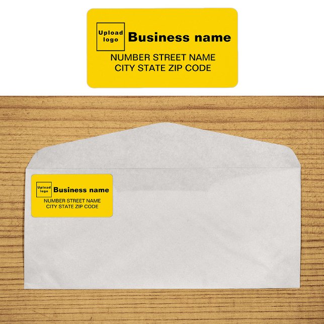 Etiqueta Rótulo de Endereço Comercial Amarelo (Yellow business address label on envelope)