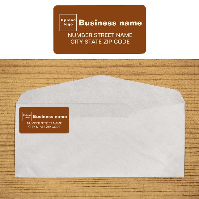Etiqueta Rótulo de Endereço Comercial Castanho (Brown business address label on envelope)