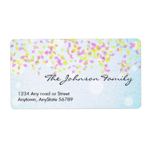 Etiqueta Rótulo de Endereço Confetti