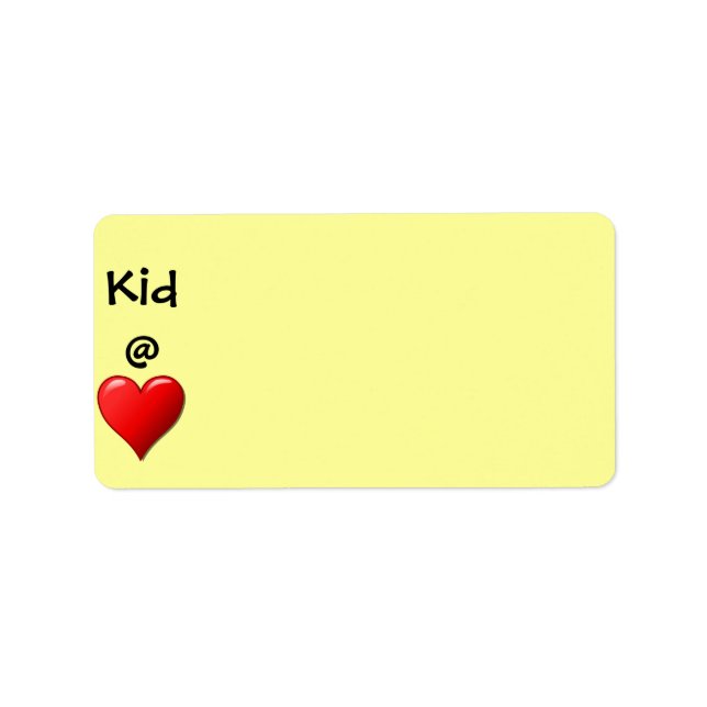 Etiqueta Rótulo de Endereço Coração do Kid @ (Frente)