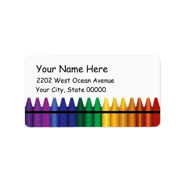 Etiqueta Rótulo de Endereço Crayons (Frente)