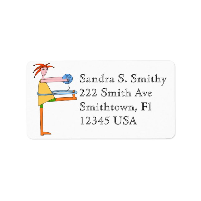 Etiqueta Rótulo de Endereço da Mulher de tricô (Frente)